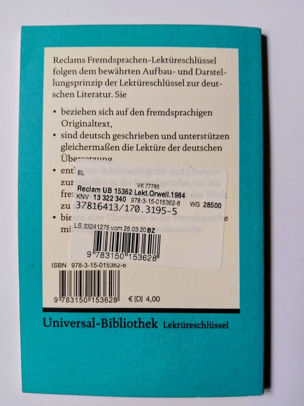 Libri: George Orwell : 1984 BUCH – Nuovo (secondo la descrizione) da Zürich venduto da Flitzi2005 1