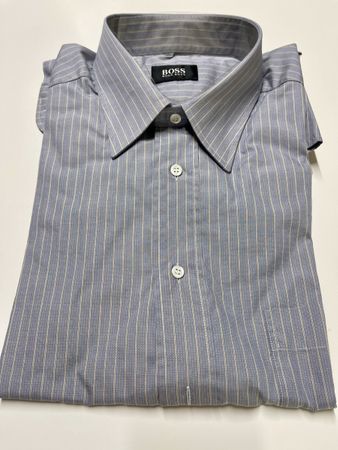 HUGO BOSS Herrenhemd gestreift Gr. 42 Baumwolle - NEU