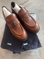PRADA Vitello Fume Loafers – Cognac – Grösse 40 – Neu & unge