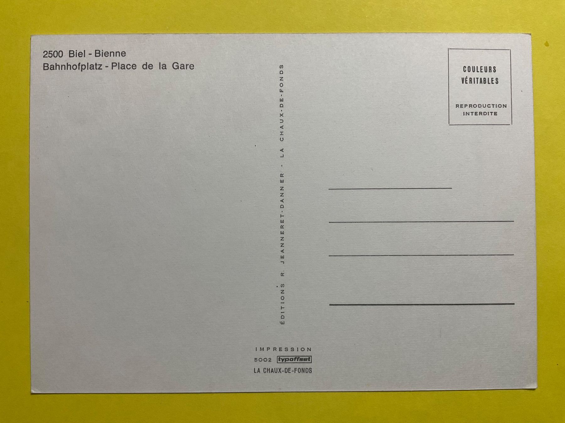 Cartoline postali: AK Biel Bienne Bahnhofplatz – Usato da Zürich venduto da tol_b7c7 1