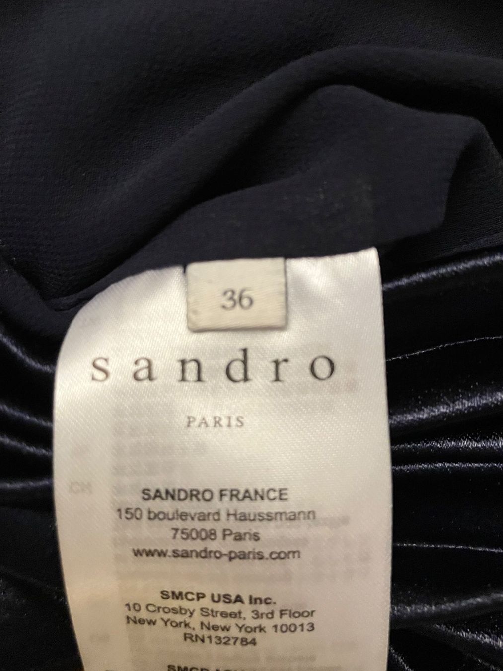 Sandro Vestiti: Sandro - robe de soirée bleue nuit décolleté dos – Usato da Vich venduto da SophieCo 7