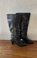 Elegante, neue Damen Lederstiefel, Schwarz, Grösse 39