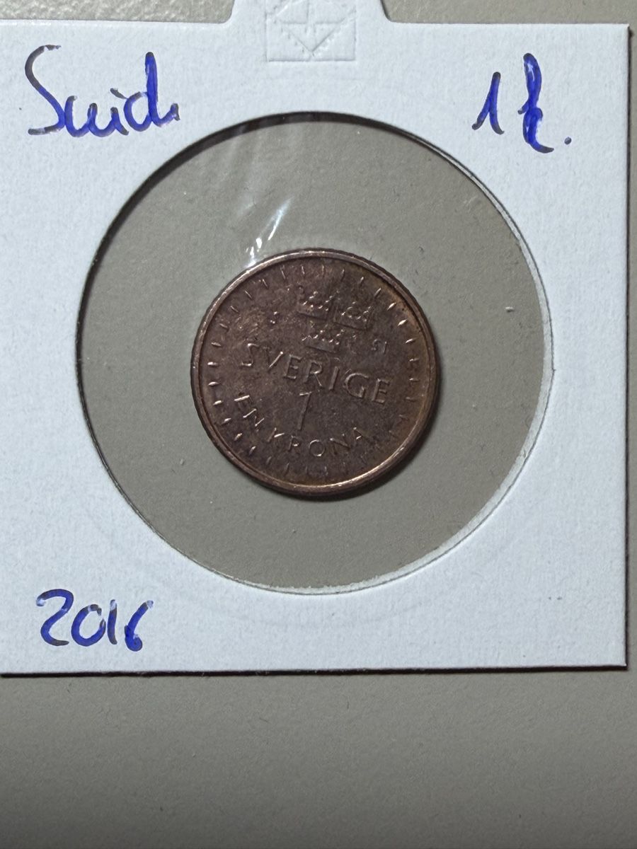 Tutti le monete: Suède - 1 couronne - 2016 – Usato da Payerne venduto da Mike1682