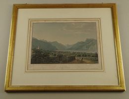 VEVEY, ALTKOLORIERTE AQUATINTA UM 1835