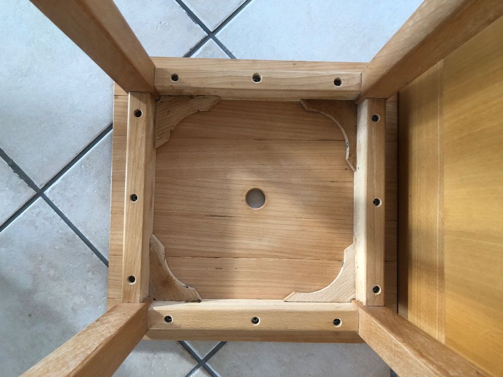 Scaletta A Pedale In Legno Riciclato - 46x37x37 Cm - Design Vintage Con 2 Livelli - Foto 11