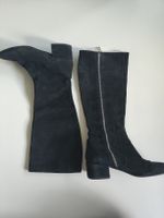 Zara Schwarze Wildleder-Kniestiefel 38