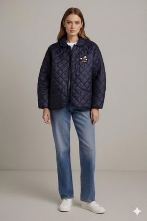 Disney Mickey & Minnie Maus Gesteppte Marineblaue Jacke -