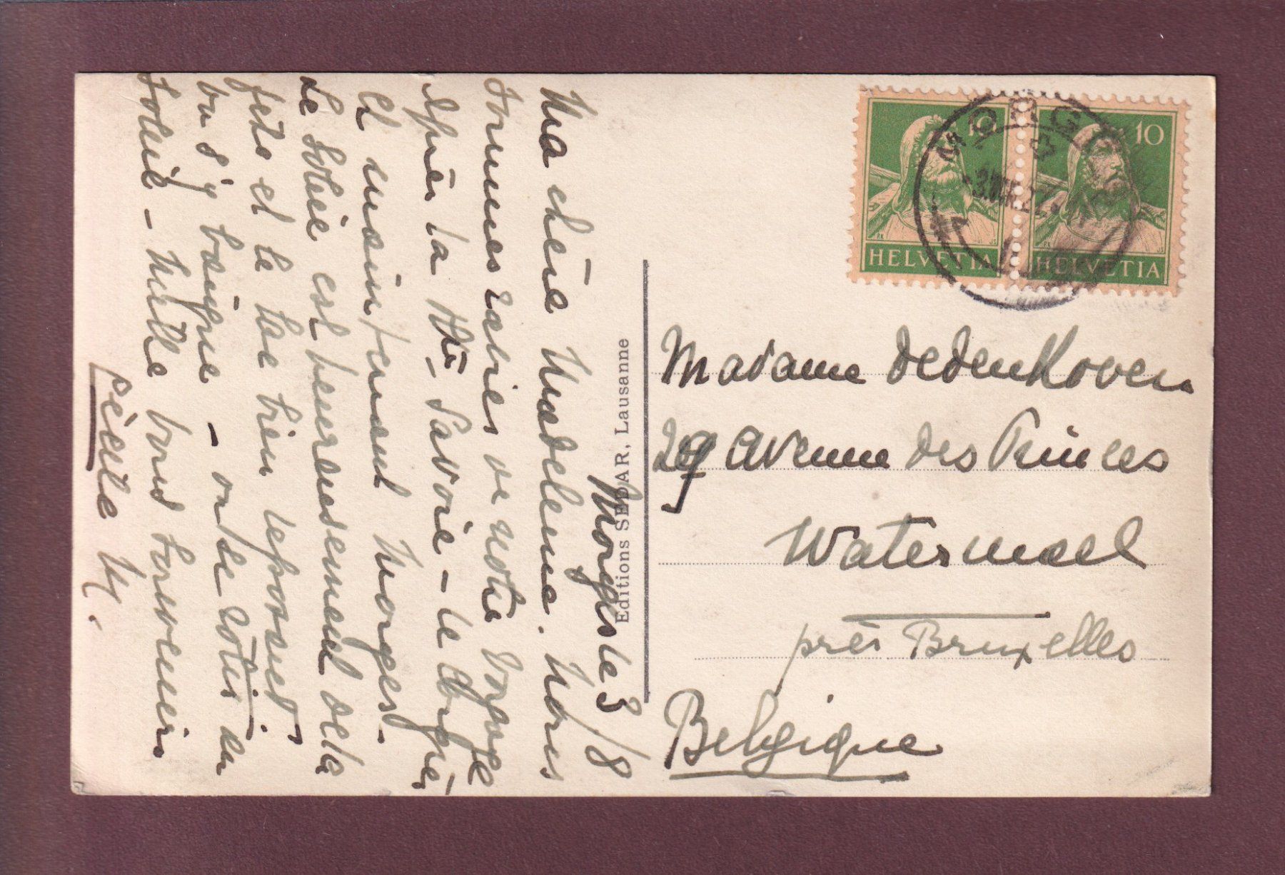 Cartoline postali: MORGES - Le Port - 1927 – Usato da Pully venduto da nicecards 1