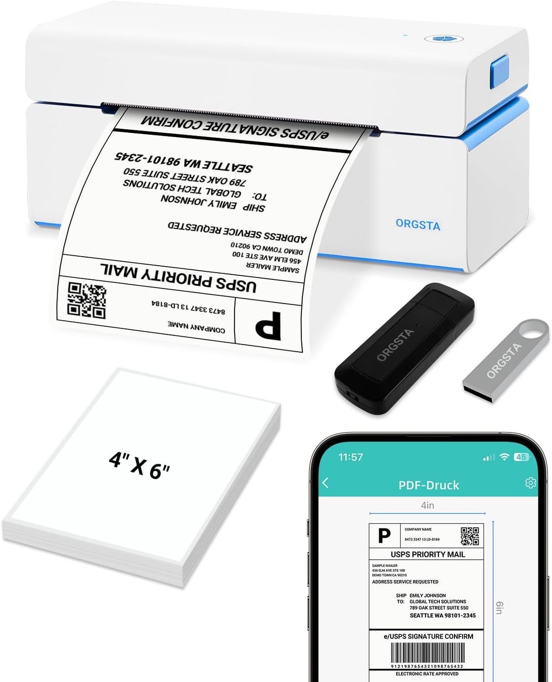 Imprimantes: Plus Etikettendrucker Bluetooth & USB 152mm/s – Neuf avec emballage d'origine à Suhr par SchnapperCH