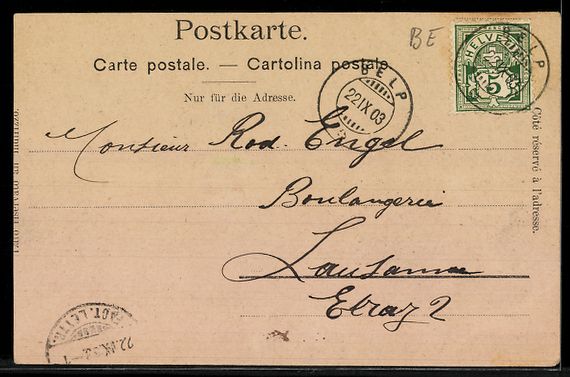 Cartoline postali: AK Belp, Ortsansicht mit Bahnhof – Usato da Berlin venduto da bartko-reher 1