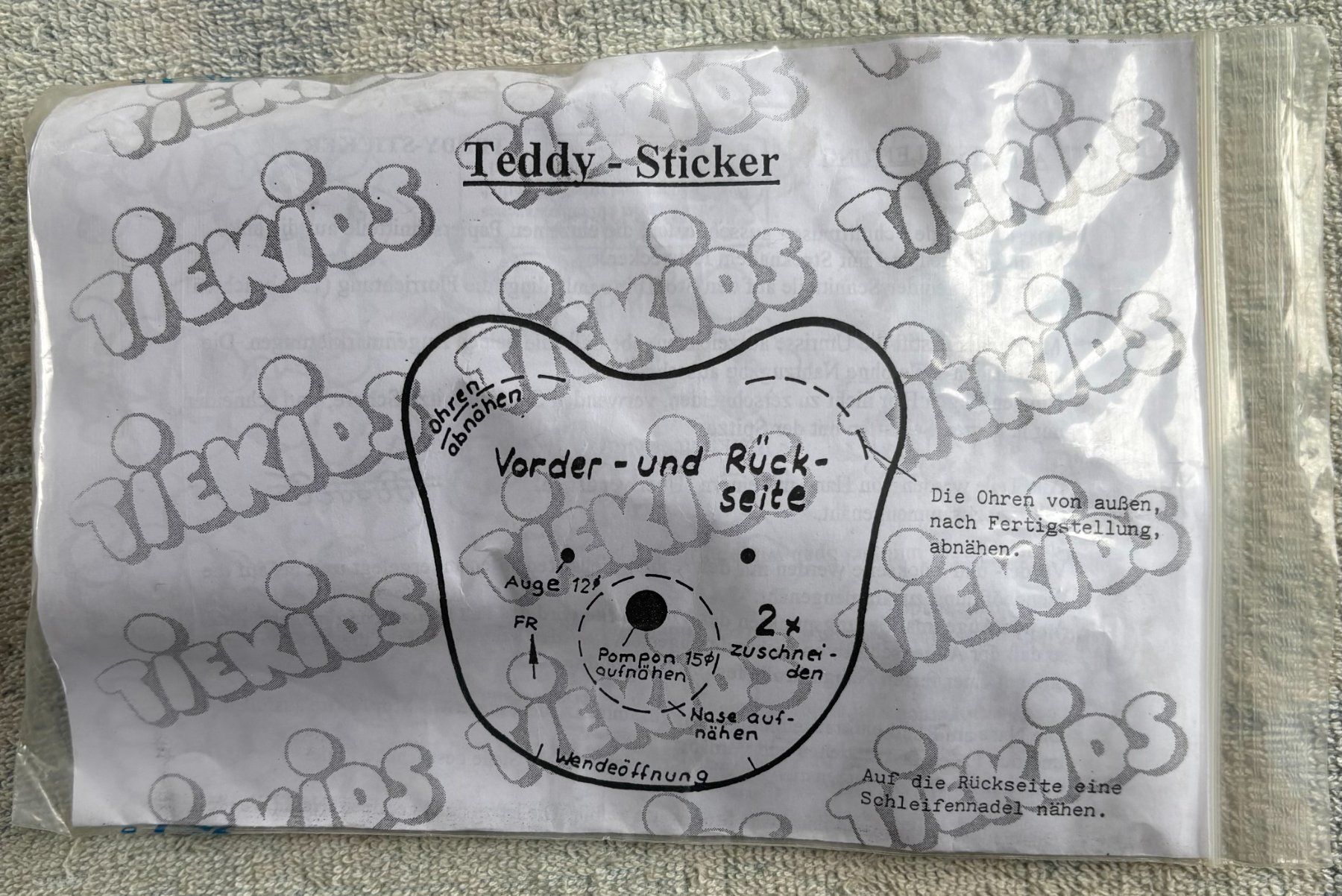 Kit bricolage: TIKIDS TEDDY STICKER 3 STÜCK NEU & ORIGINALVERPACKT – Nuovo e nell'imballaggio originale da Ostermundigen venduto da crazy-horse-1840 1