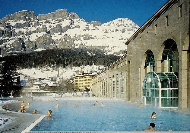 Cartoline postali: LEUKERBAD St. Laurent Alpentherme – Usato da Jona venduto da philajona
