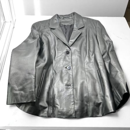 Veste en cuir C. Duval noir, taille 42, parfait état