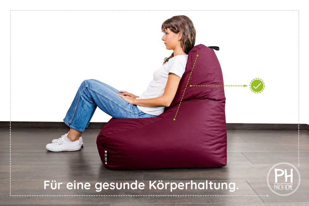 Sessel: XXL Sitzsack Lounge Sessel Gamer Sitzkissen Weinrot – Neu und originalverpackt aus Wallenwil von toesstal-vertrieb 3