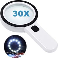 30X Lupe mit Licht 12 LED