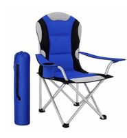Campingstuhl klappbar mit Getränkehalter blau neu