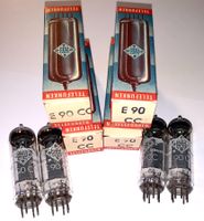 4 Röhren / Radioröhren E90CC (2xTriode f.NF) NOS, Telefunken