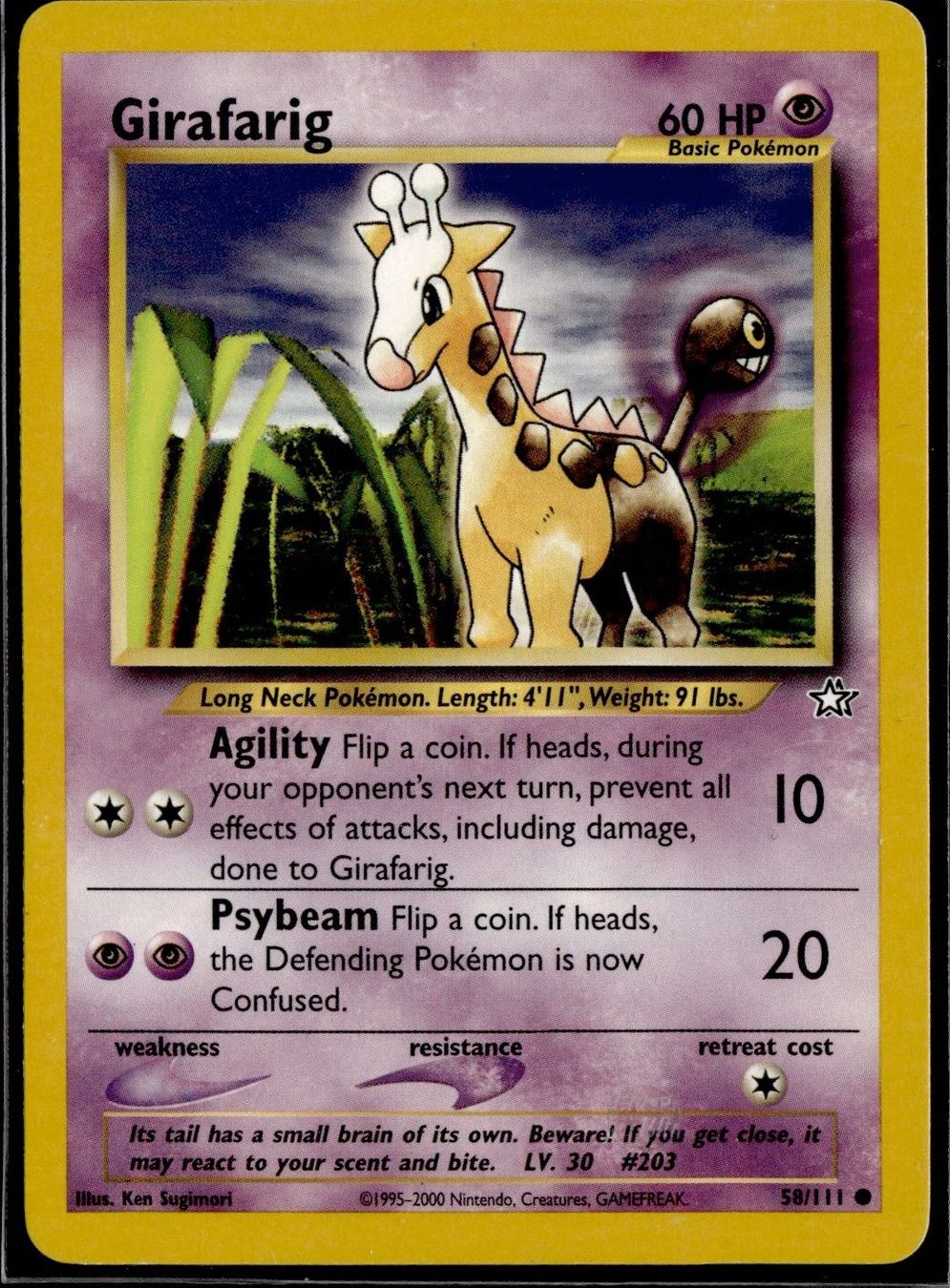 Pokémon Carte collezionabili: Girafrig 58/111 Neo Genesis – Usato da Zürich venduto da pokemon_cards