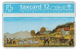 Taxcard B-1 205B Appenzeller Malerei mit Plattenfehler ungeb
