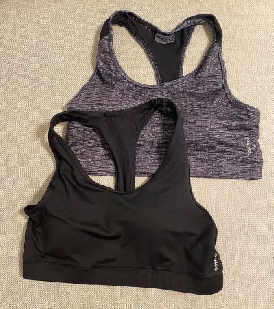 Lot de 2 Brassière dos nageur femme - noir et gris - M