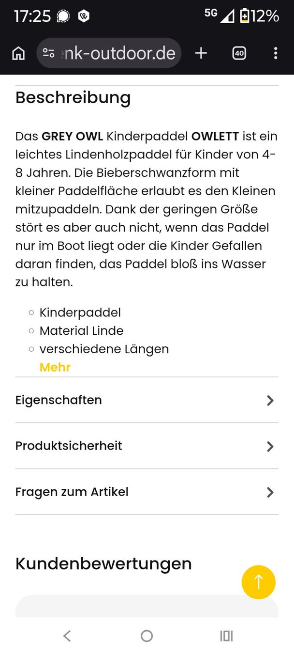 Schlauchboote, Kajaks & Kanus: Kinder Kanu Stechpaddel Grey Owl Holz – Gebraucht aus Zürich von mar_79qm 3