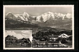 Belpberg, Ortsansicht mit Alpen, Pension