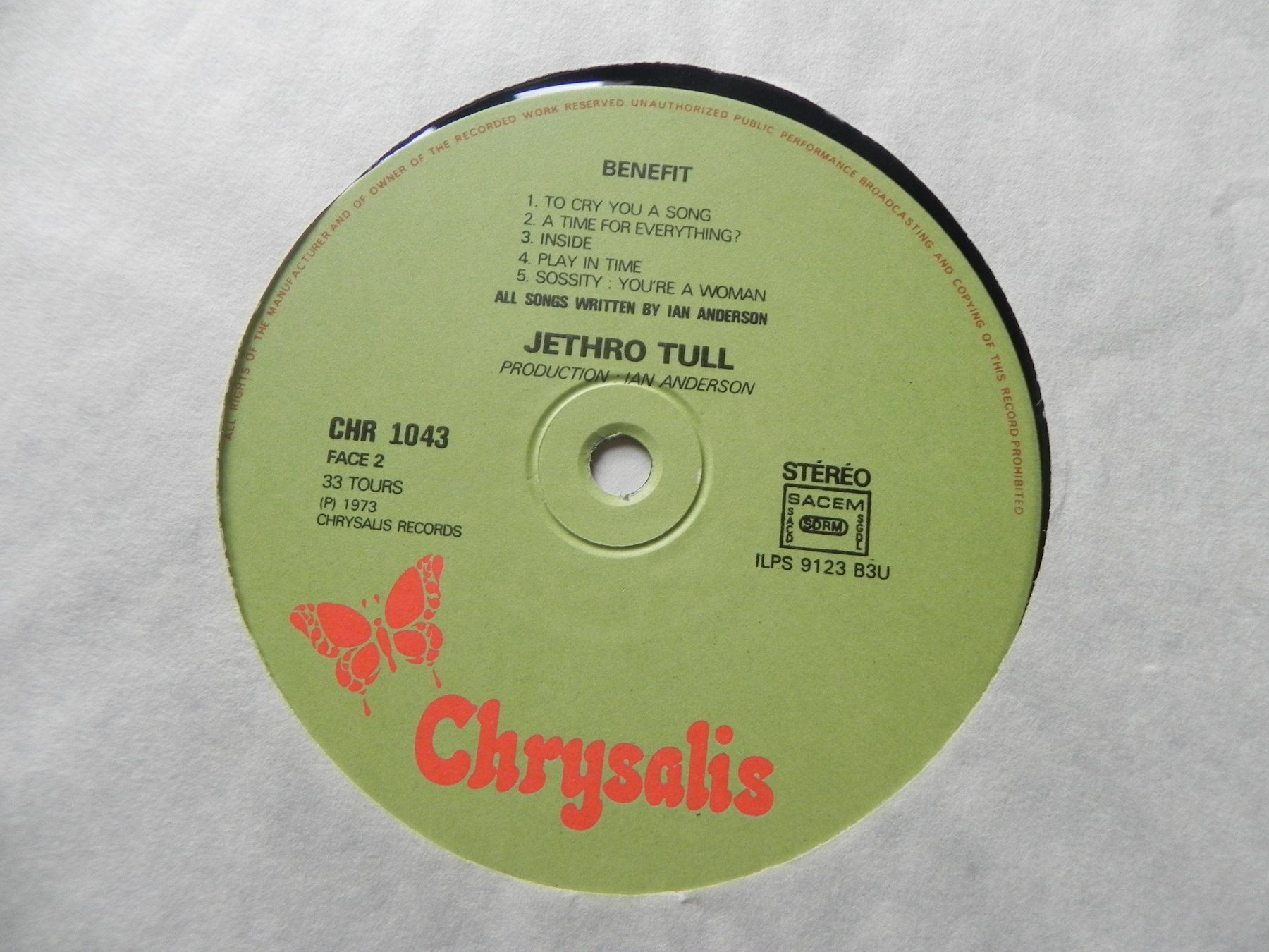 Dischi in vinile: LP brit. Rock Band Jethro Tull 1973 Benefit – Usato da Siebnen venduto da krimsie 4