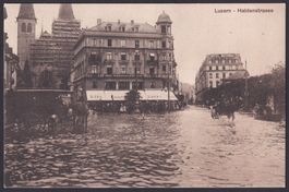 Luzern Hochwasser 1910, Haldenstrasse, ungelaufen