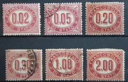 Italien Dienst Kat. 1-6 */gest. 1875 Kat. 22 Euro