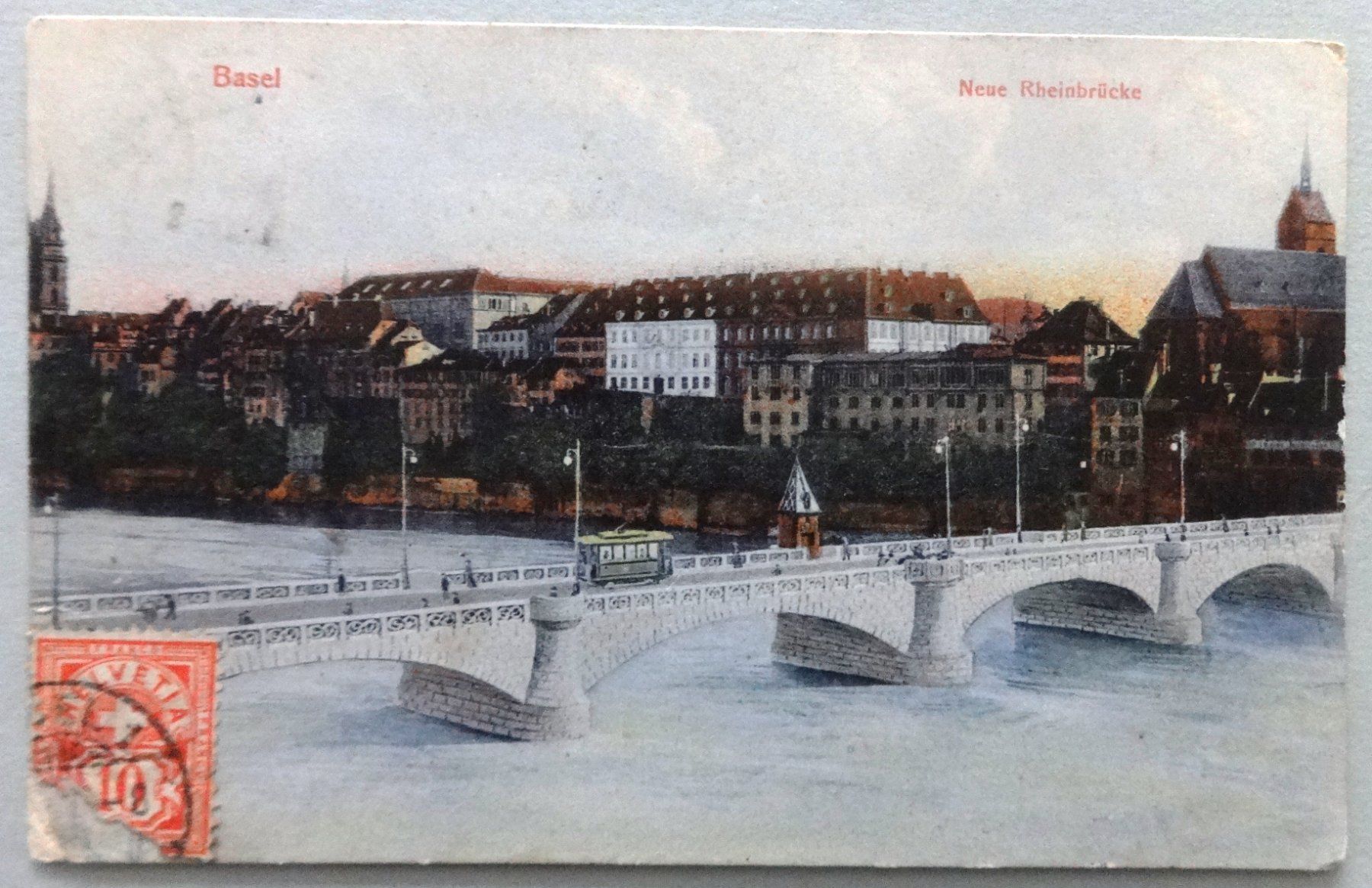 Ansichtskarten: Basel - Neue Rheinbrücke – Defekt aus Fétigny von Billy2miny