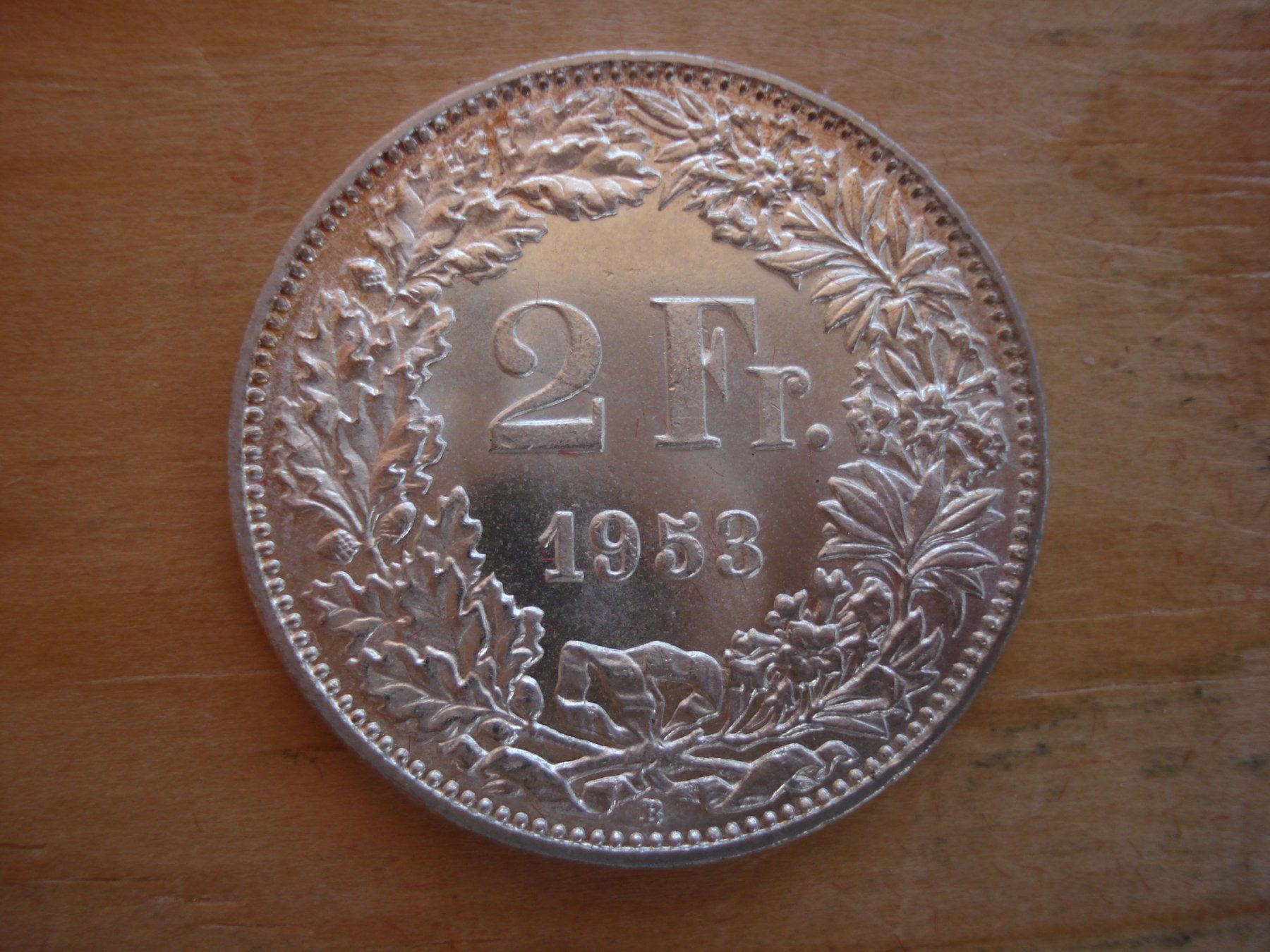Alle Münzen: (C1) 2 Franken 1953 STGL – Gebraucht aus Erlach von Net-Coins