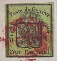 6 o/Br.st, Grosser Adler, 5Rp. grün, vollrandig, farbfrisch,