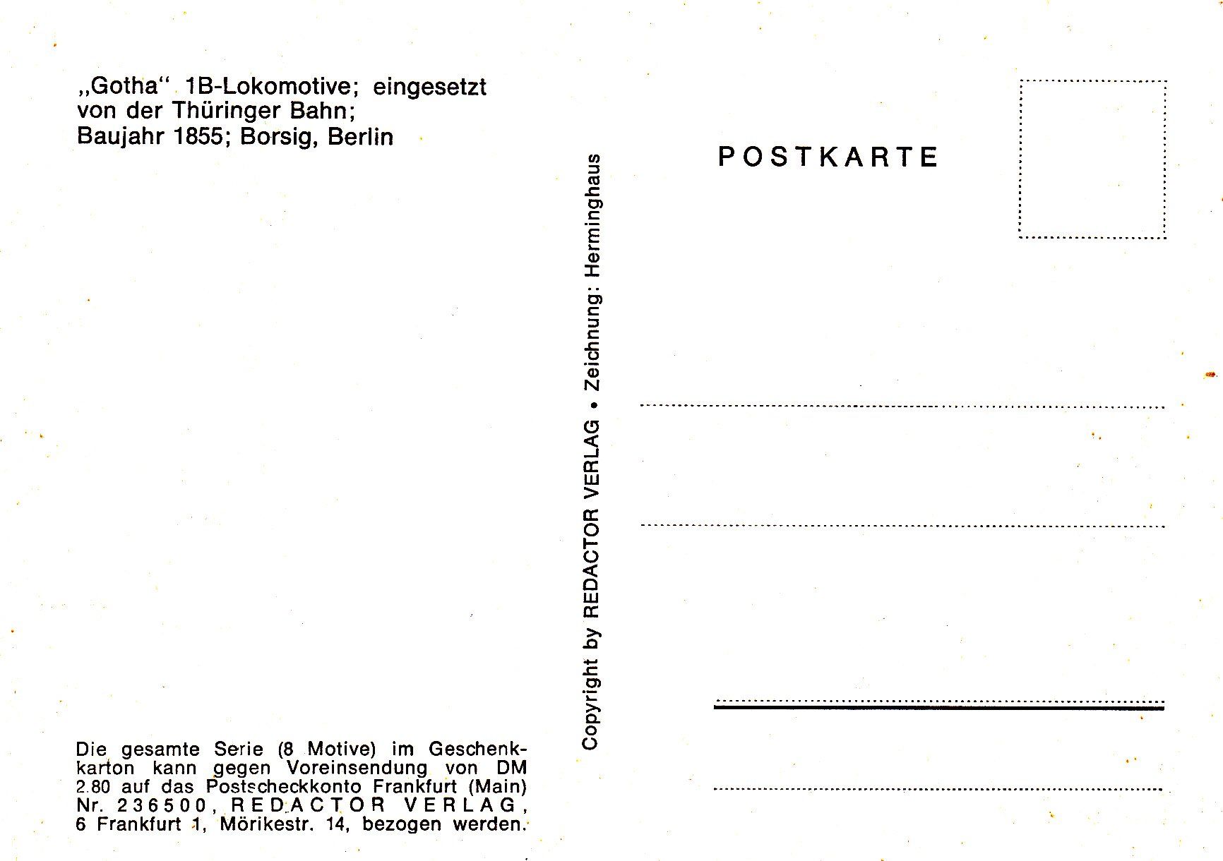 Cartoline postali: Deutschland  Dampflok Gotha – Usato da Luzern venduto da Pinot88 1