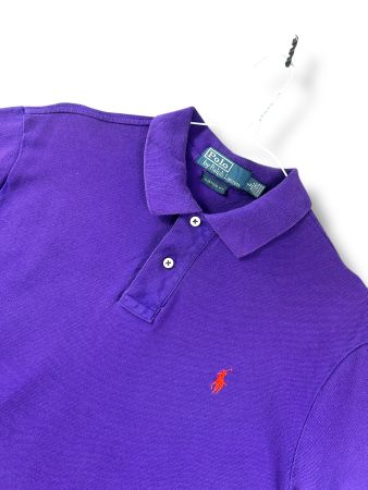 Polo Ralph Lauren Violet logo brodé rouge Custom Fit - L