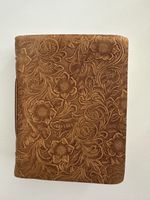 Notizbuch Leder mit Prägung Braun gebunden Neu 