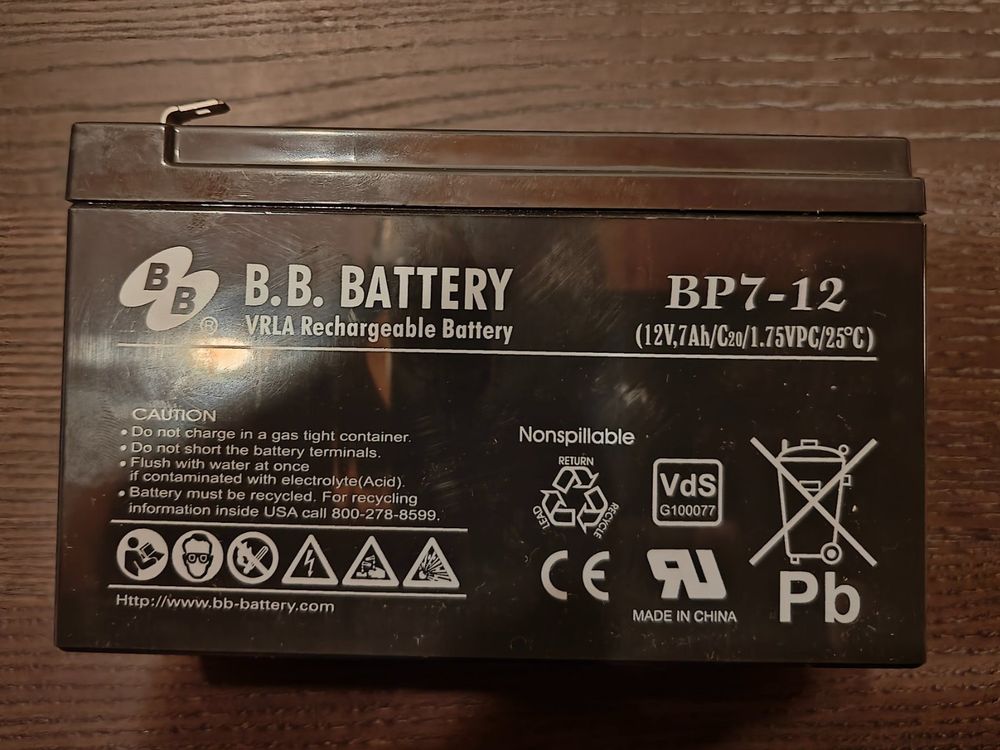 B.B. Battery 12V 7Ah Akku, AGM Bleiakku | Kaufen Auf Ricardo