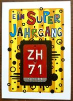 Glückwunschkarte zur Schnapszahl 55 Jahre mit Velonummer ZH