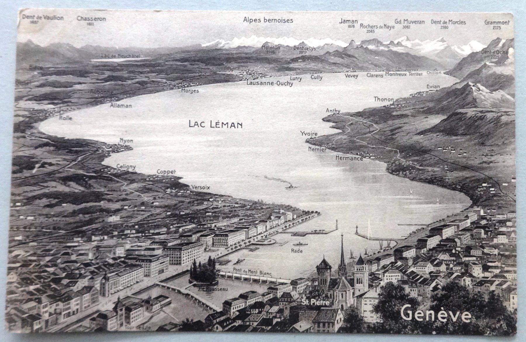 Cartes postales: Genève - Lac Léman - Panorama – Défectueux à Fétigny par Billy2miny