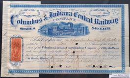 Aktie: Columbus & Indiana Central Railway 1867