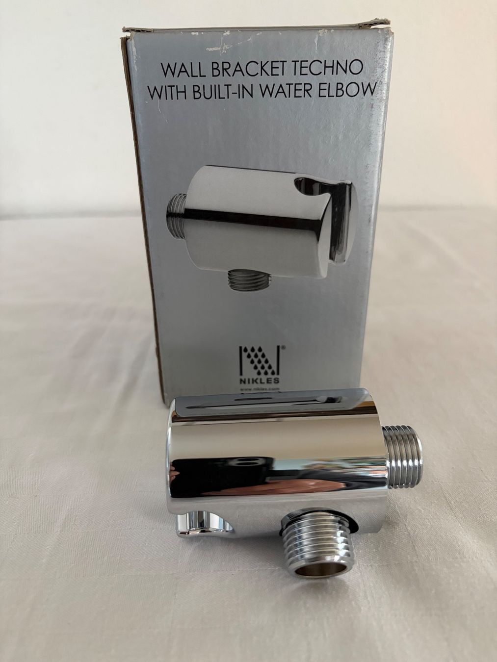 Supporti a parete: Neuer Nikles Wandhalter Techno, intergr. Anschlussbogen 1/2" – Nuovo e nell'imballaggio originale da Winterthur venduto da efant12 1