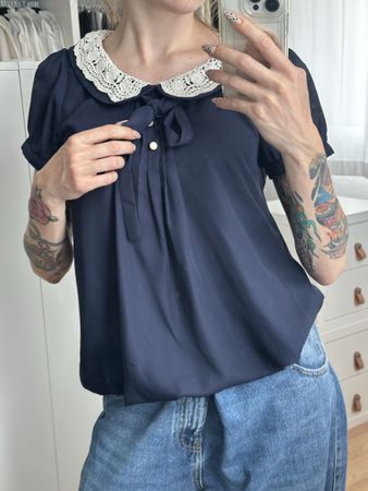 Damen Bluse dunkelblau, Olive des Olive (Japan)