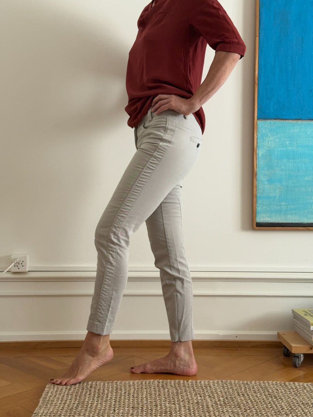Pantalons: St. Emile Damen Hosen hellgrau Grösse 36 schmal – D'occasion à Basel par Smarten 1