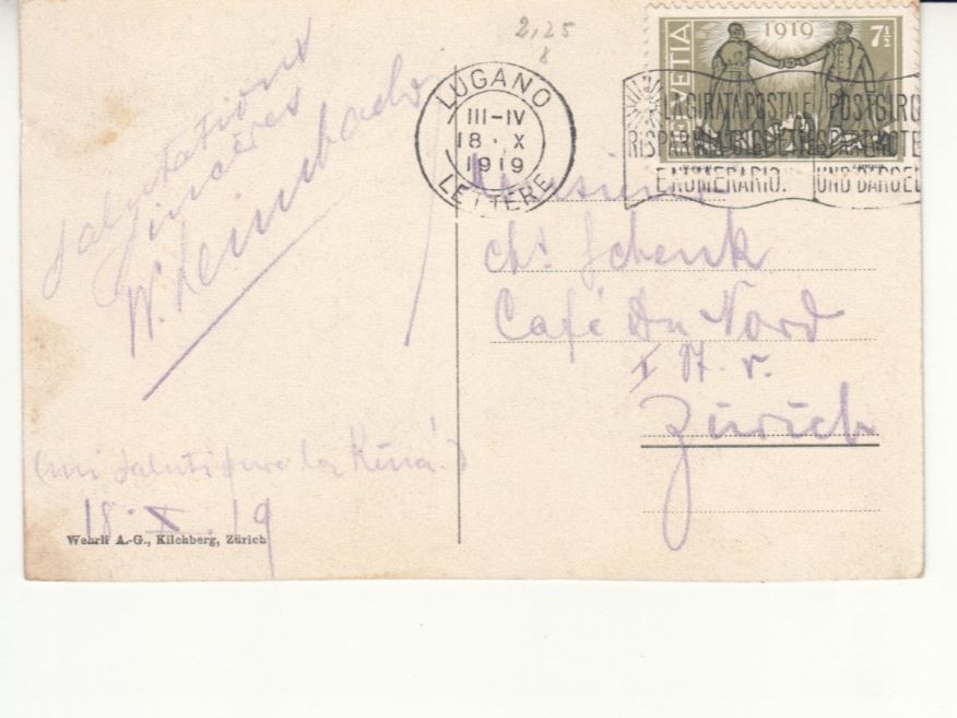 Cartoline postali: Lugano Paradiso 1919 – Usato da Bürglen TG venduto da StampGraf 1