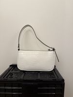 Handbag Stradivarius crocodile print white M 240mm new