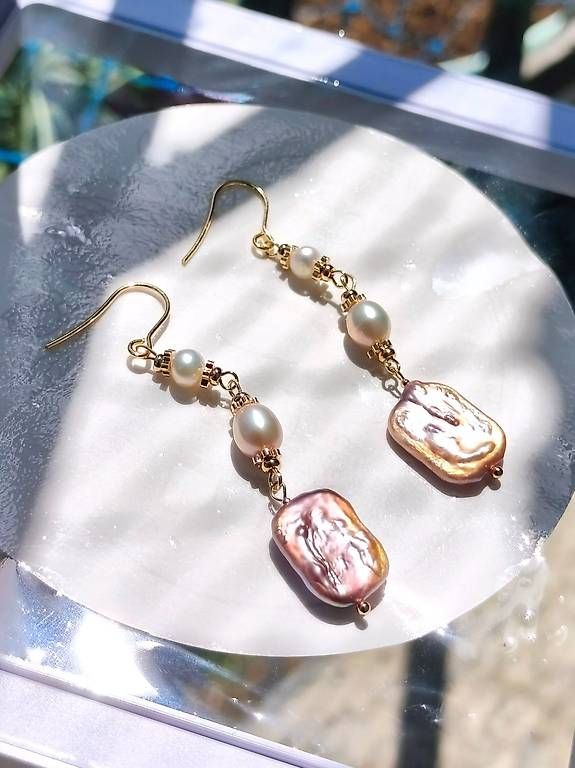 Boucles d'oreille: Boucles d'oreilles faits main perle Baroque perles akoya – D'occasion à Ursy par tan_8qdl 1