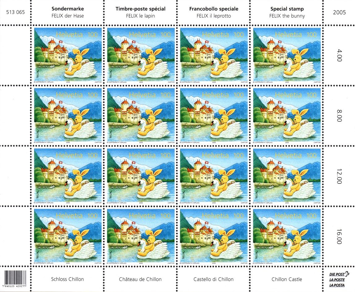 Tutti i francobolli: Bogen Hase Felix - Schloss Chillon** – Nuovo (secondo la descrizione) da Dottikon venduto da haeusibuh5