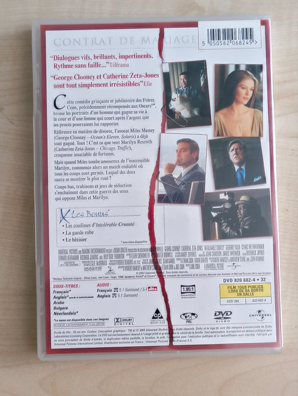 Alle DVDs: Intolérable cruauté - Coens - DVD – Gebraucht aus Sion von dor_8hwv 1