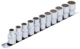 Steckschlüssel-Einsatz, Zwölfkant, (1/2), 10-21mm, 11-tlg.