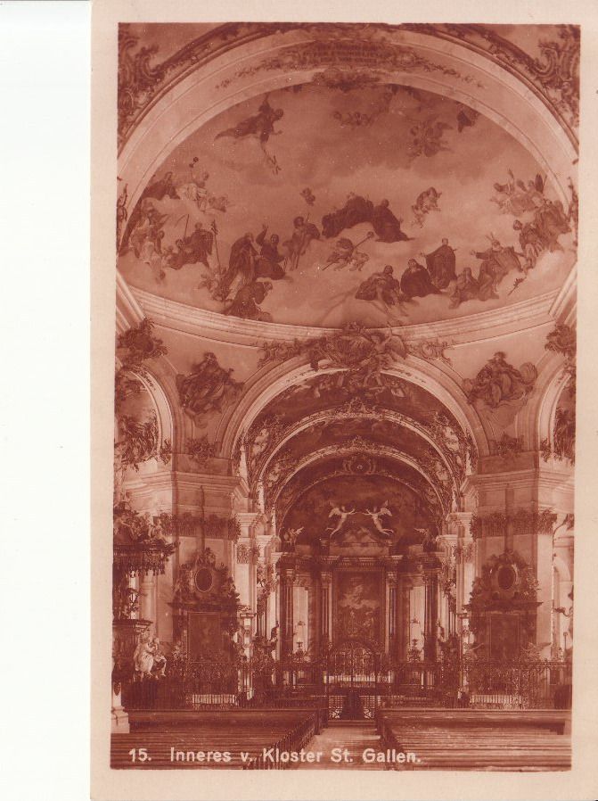 Cartoline postali: St. Gallen Kloster ca. 1920 – Usato da Bürglen TG venduto da StampGraf