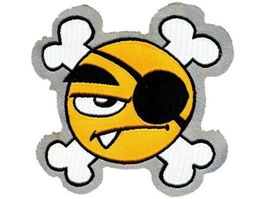 Pirat Smiley Aufnäher / Patch 3M 66x63mm AUSVERKAUF